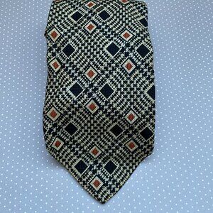 Vintage 70s Retro Jacquard Geometric Print Multicolor Pastel Necktie 54x4”